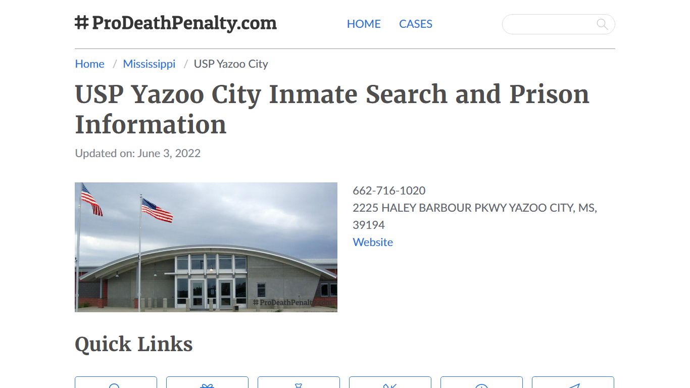 USP Yazoo City Inmate Search, Visitation, Phone no ...